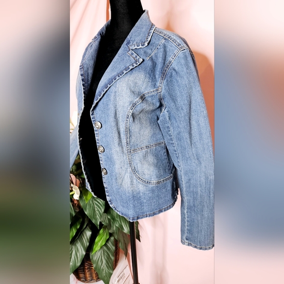 YMI Blue Jeans Jacket Bleached size XL - Picture 10 of 16